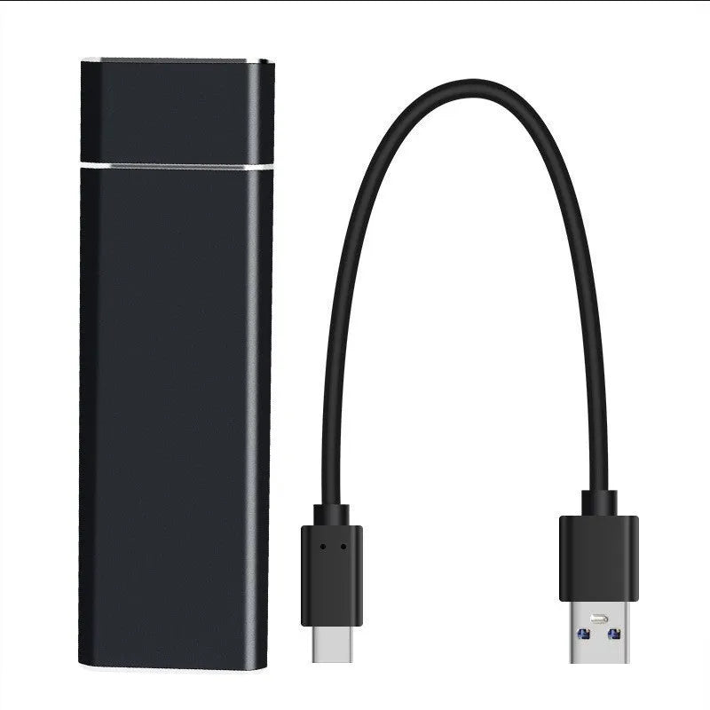 Portable solid state external hard disk with metal shell in sapphire blue colour showing compact dimensions