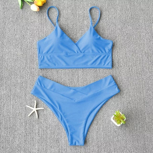 Women's two-piece swimwear bikini in quick-drying polypropylene fabric
