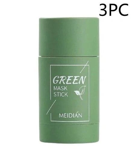 Green tea and eggplant clay mask stick with 40g content for deep cleansing and acne reduction