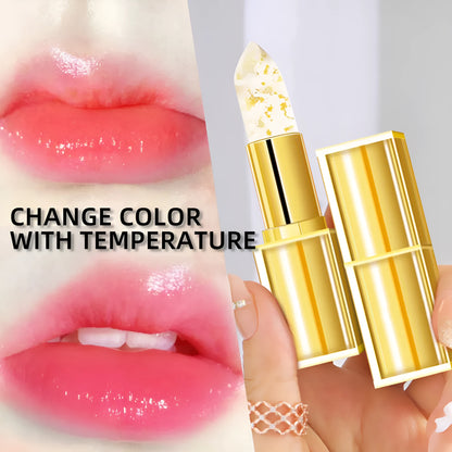Temperature sense colour-changing anti-smudge lip balm in YB1001 shade with gilding finish