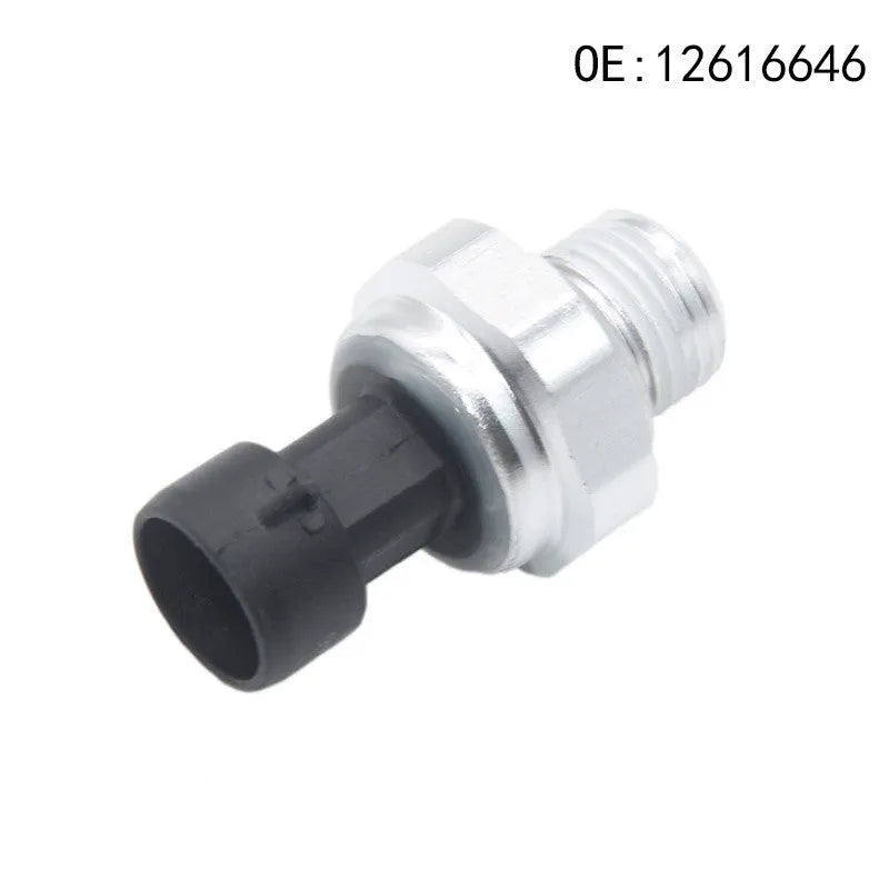Silver metal fuel pressure sensor with model numbers 12616646 12677836 D1846A for automotive applications