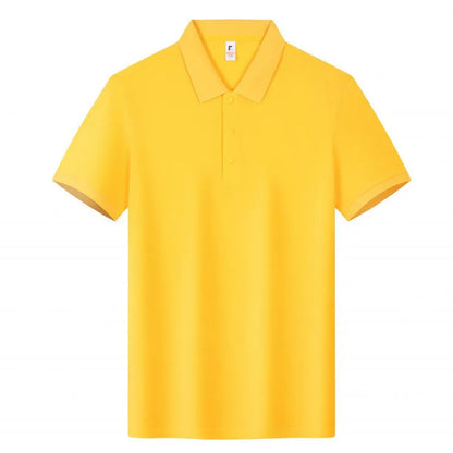 Loose fit short sleeve cotton lapel polo work shirt in multiple colour options