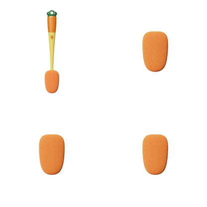 3-in-1 multifunctional cleaning brush set with carrot design for cups and bottles