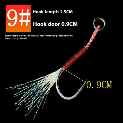 Bright wire iron plate single hook fishhook with binding wire for boat and sea fishing, showing No. 9 to No. 14 size options