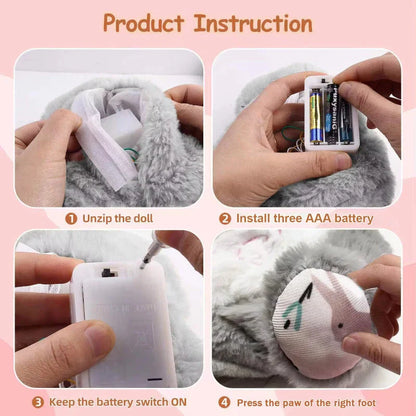 Soothing and relaxing plush breathing bunny toy with calming lights and music to help babies and toddlers sleep