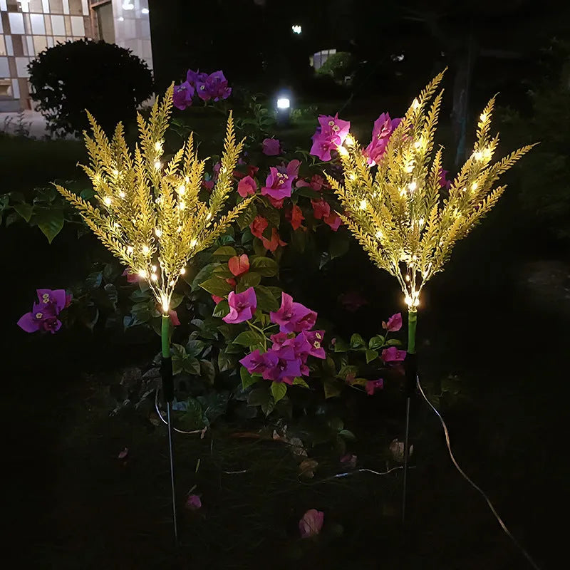 Solar garden LED floor lamp with flower shape, 74cm tall, in lavender colour option