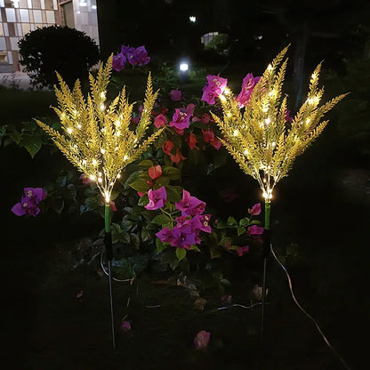 Solar garden LED floor lamp with flower shape, 74cm tall, in lavender colour option