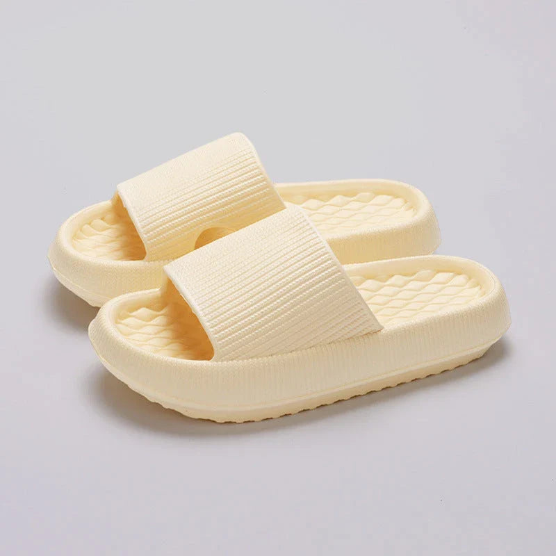 Comfortable and stylish EVA flip flops in various colors with unique rhombus stripe design