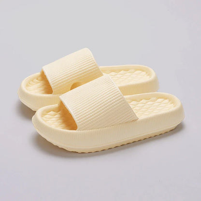 Comfortable and stylish EVA flip flops in various colors with unique rhombus stripe design