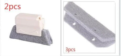 Creative Window Groove Cleaning Gap Brush Slot Cleaner with PP handle in beige, light grey, and blue