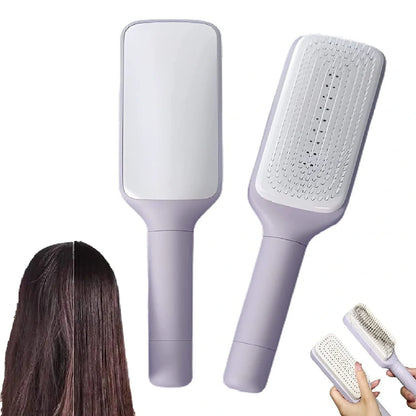 4 In 1 Self Cleaning Hair Brush with ergonomic handle and scalable rotate lifting feature
