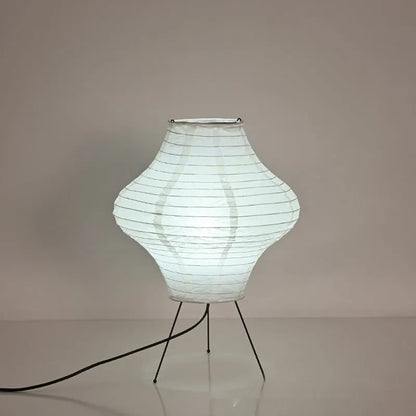 Japanese style decorative table lamp with paper shade and three-colour light source