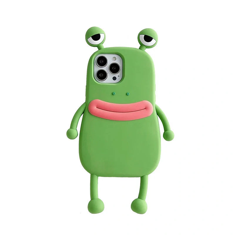 Cartoon Cute Shockproof Bumper Cover for iPhone with 3D frog design