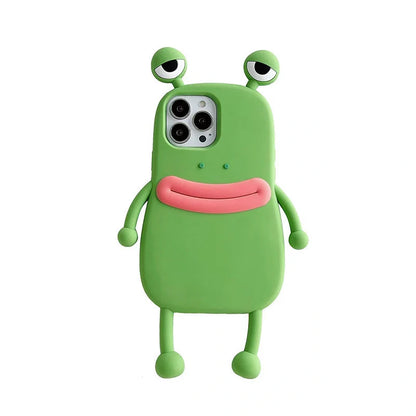 Cartoon Cute Shockproof Bumper Cover for iPhone with 3D frog design