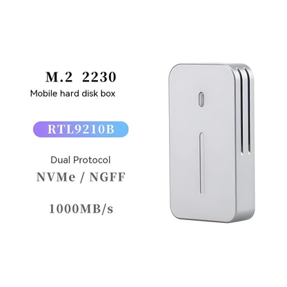 Aluminium M.2 SSD enclosure with USB-C connector for external storage expansion