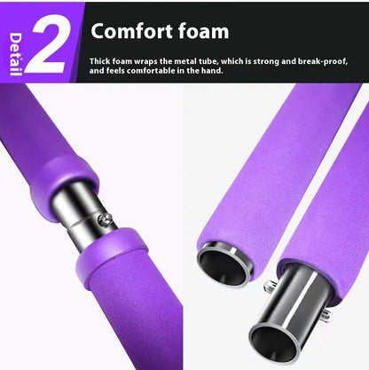Adjustable fitness pulling rope for hip training and body shaping in purple, pink, blue, or black colours.