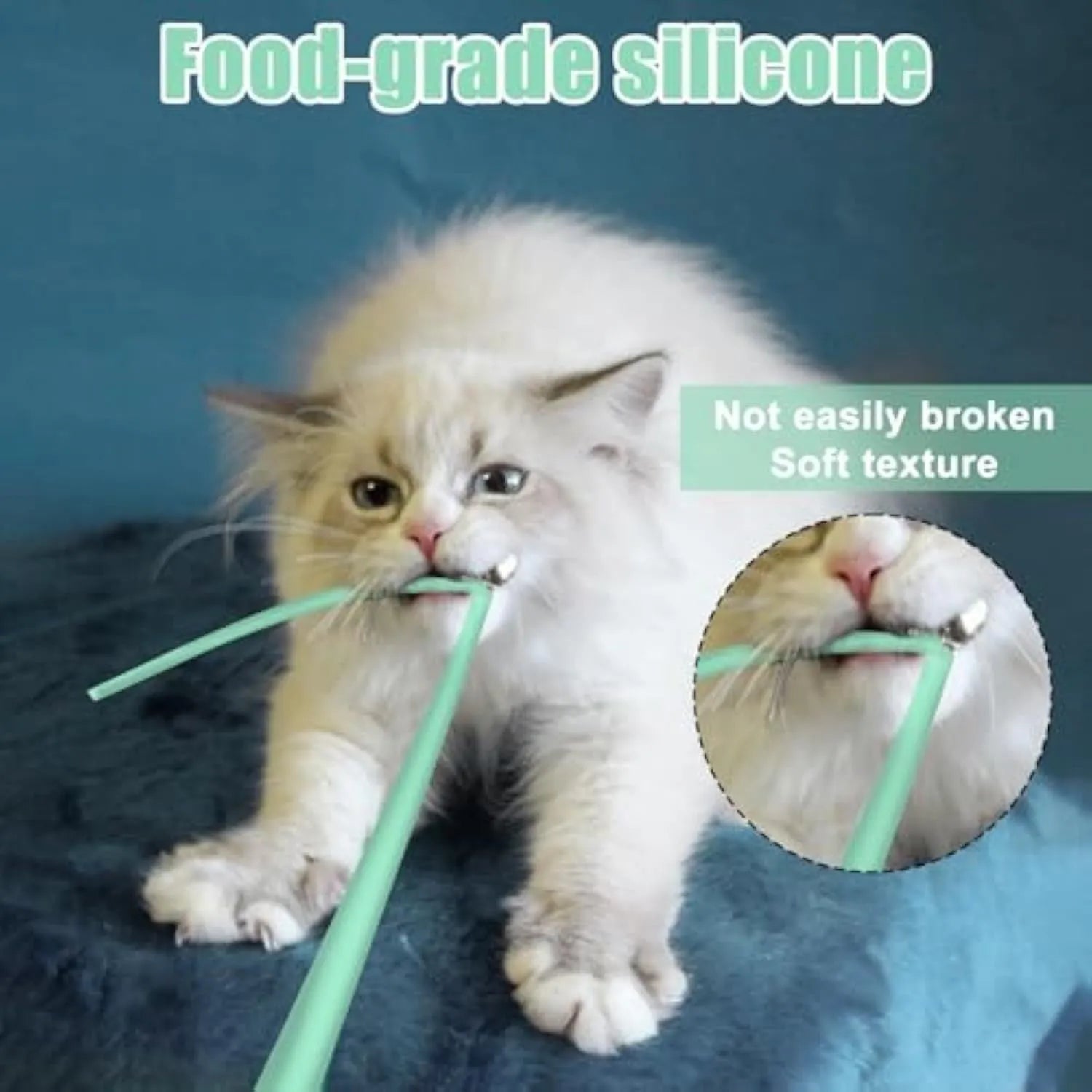Rechargeable automatic cat wand toy with swinging silicone tails for indoor cat stimulation