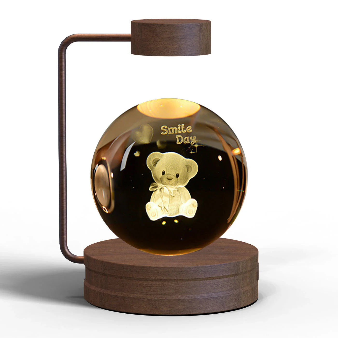 Crystal Ball Cosmic Dinosaur Indoor Night Light with USB Power and Warm Bedside Lighting