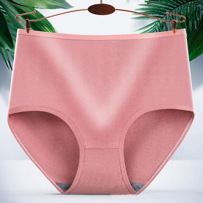 Women's high waist tummy tucking and hip lifting body shaping panties in milk silk
