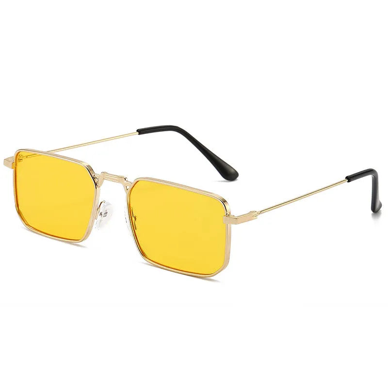 Men's steampunk sunglasses with square quadrilateral frames in gold, silver, and black colour options