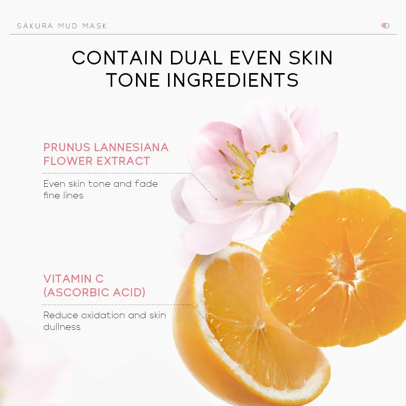 30g cherry blossom mud mask sachet for facial cleansing and hydration