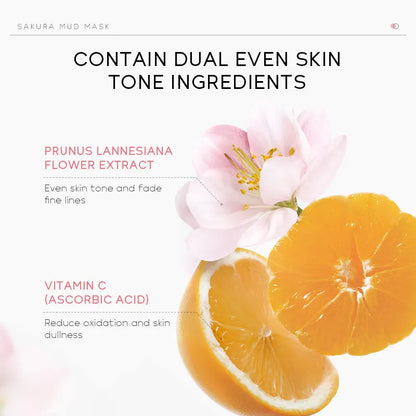 30g cherry blossom mud mask sachet for facial cleansing and hydration