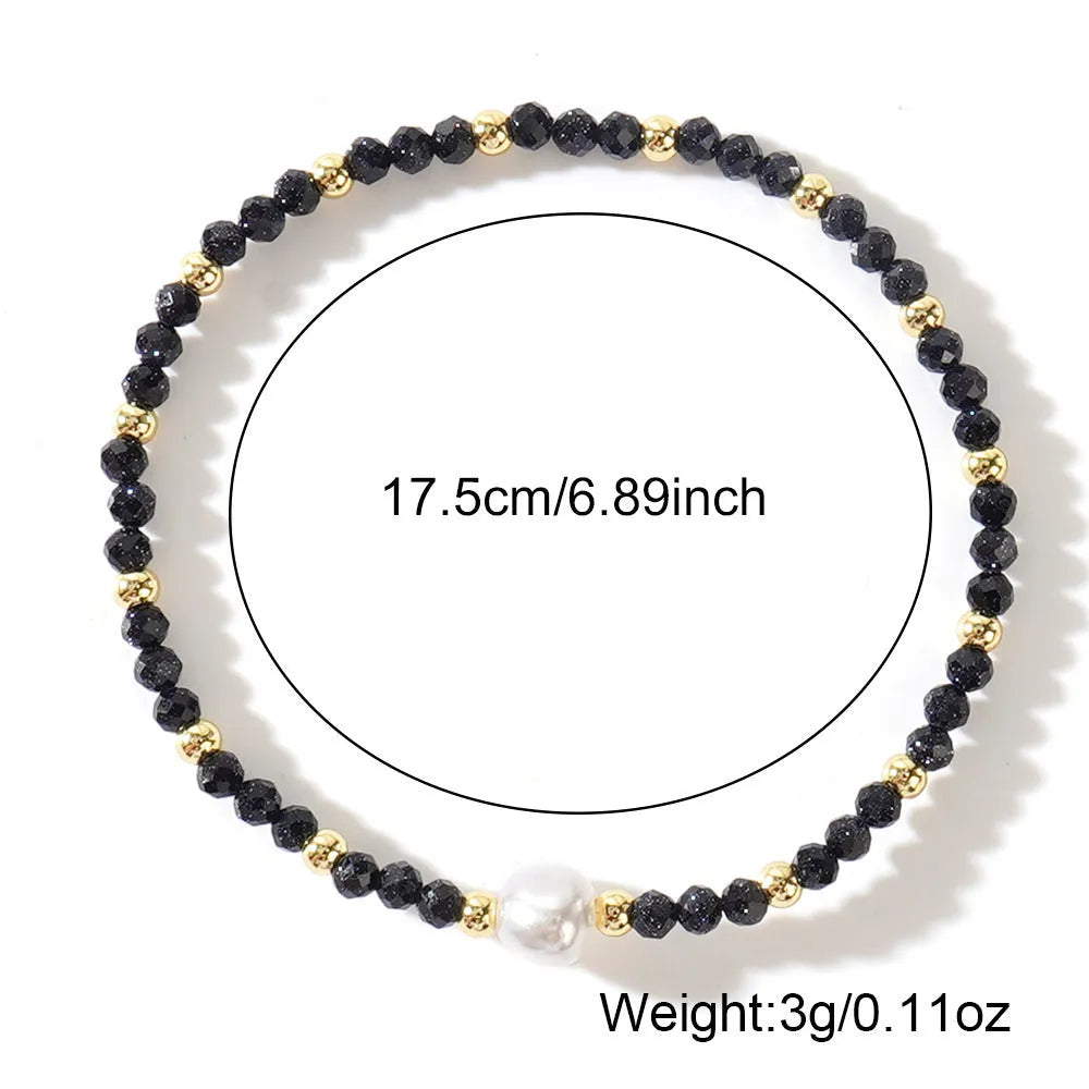 Natural stone geometric ellipse bracelet in various colour options