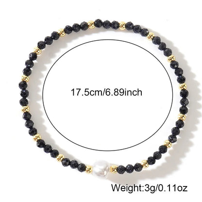 Natural stone geometric ellipse bracelet in various colour options