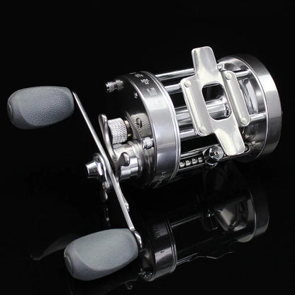 CL-60 metal double brake drum fishing reel in gun colour, gold or blue, 510g copper aluminium alloy, left or right hand
