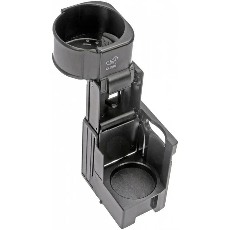 Black plastic Mercedes-Benz cup holder bracket replacement part number 2116800014