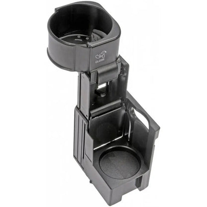 Black plastic Mercedes-Benz cup holder bracket replacement part number 2116800014