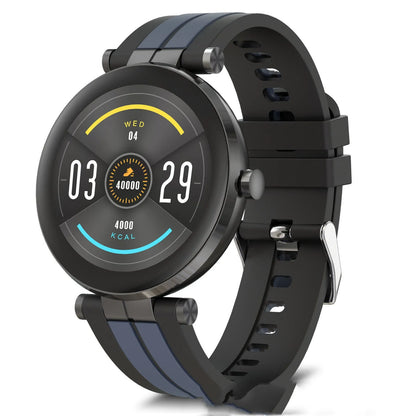 Smart watch with blood pressure monitoring on wrist showing heart rate tracking display