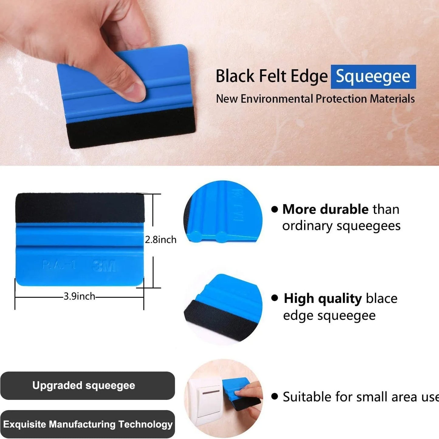 10 piece plastic car film smoothing tool set for automotive window tint and vinyl application