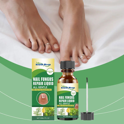 30ml bottle of nail fungus repair solution with dropper containing tea tree oil and colloidal silver