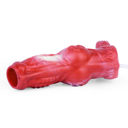 Water spray silicone exotic condom adult toy with syringe and scrotum ring in two size options