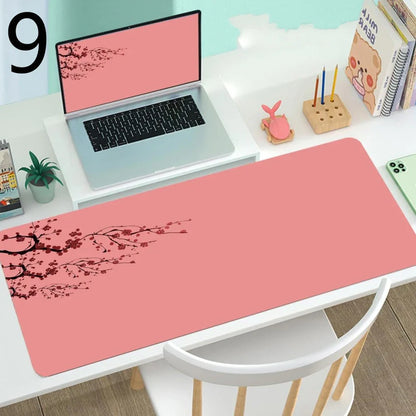 Large gaming mouse desk mat with printed design, multiple size options from 300x600mm to 400x900mm