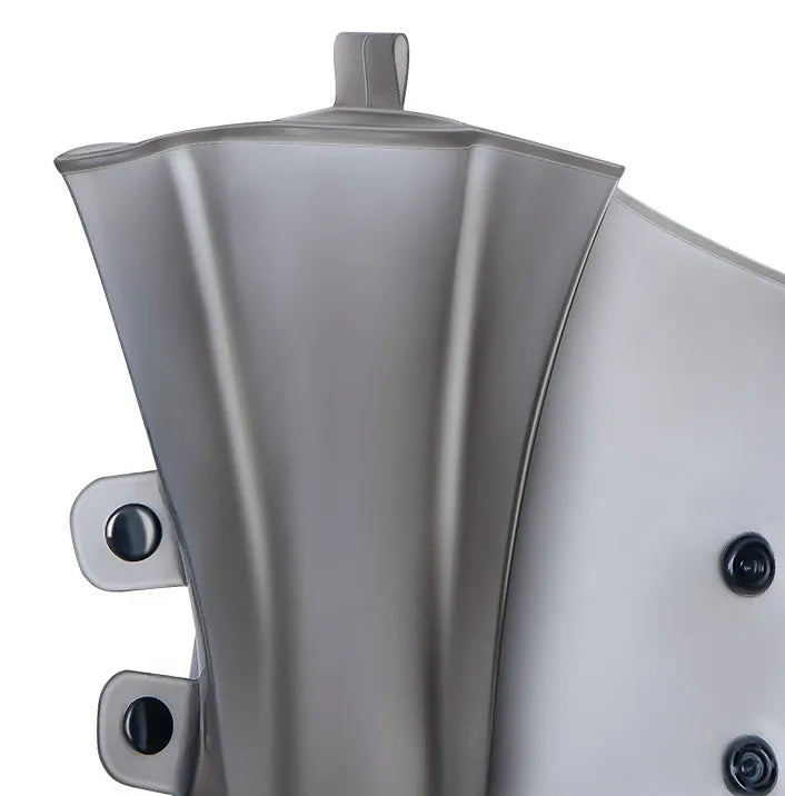 White high-top PVC waterproof shoe cover for women, shown on a foot.