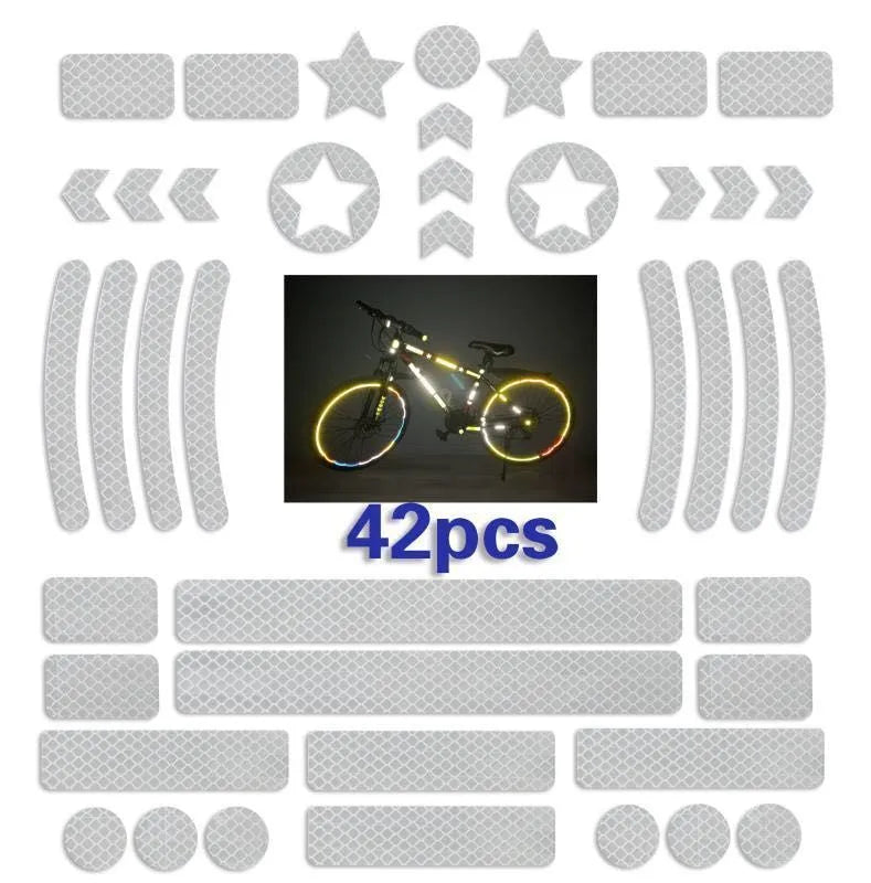 Bicycle reflective safety tape with a grid pattern in red, yellow, blue, and white colour options