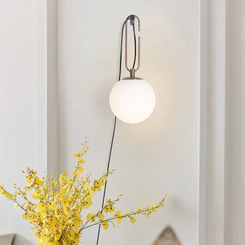 Nordic creative glass wall lamp with modern design and three light colour options