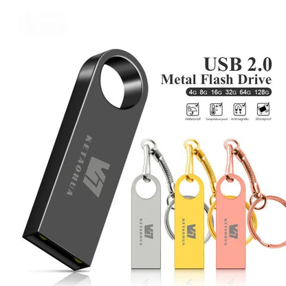 Custom silver metal car-shaped USB flash drive on a white background