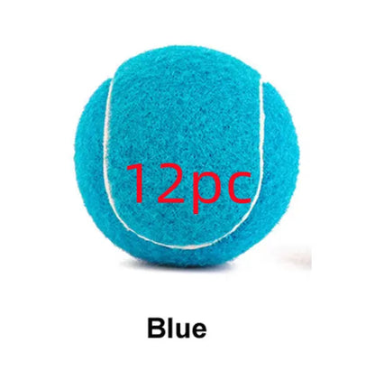 Rubber bite-resistant dog tennis ball in assorted bright colours, 6.3cm diameter.