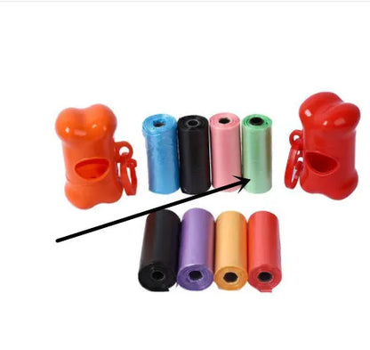 Coloured dog waste bags for pet cleanup measuring 22.5 by 30 centimetres