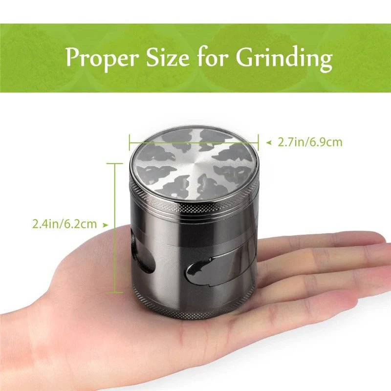 60mm zinc alloy herb grinder with neodymium magnet lid and windmill-style teeth