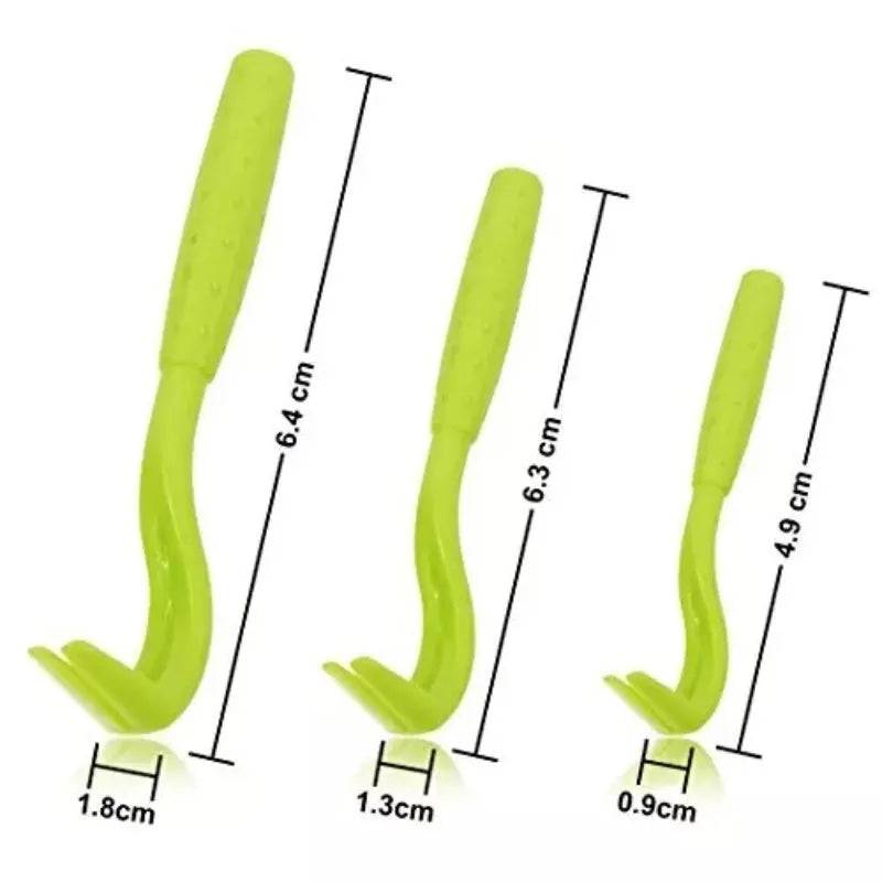 Dog Tick Clip Pet Flea Removal Tool: 3-Piece Plastic Pet Grooming Hook Kit for Dogs and Cats - Blue or Green
