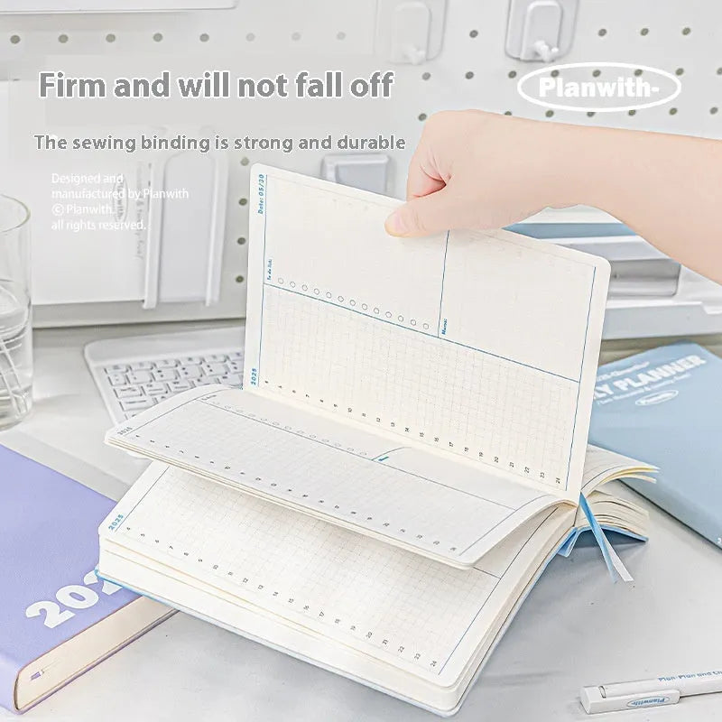 Waterproof postgraduate entrance exam notebook with PU cover in mint green colour showing writing paper interior