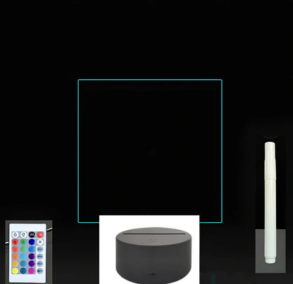 3D acrylic LED message board on black ABS base, 96cm x 40cm, with touch colourful lights and stylus