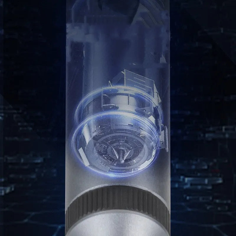 Aluminium-handle precision electric screwdriver showing compact design and charging port.