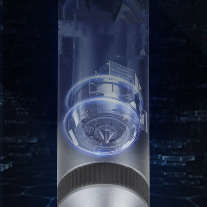 Aluminium-handle precision electric screwdriver showing compact design and charging port.