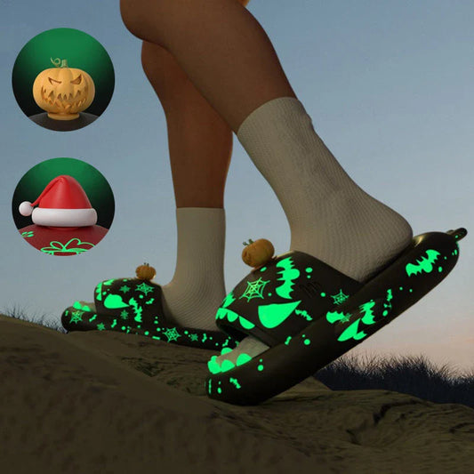 Cozy and quirky luminous shark slippers for couples, available in a variety of vibrant colors.