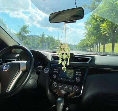 Creative car rearview mirror pendant measuring 22cm by 7cm in chemical fibre